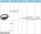 Drive-Up Golf Cart 48V Mac Dc Charger Plug With Wire 130In For Yamaha Electric G19/G22/G29 Oem Jr1-H235A-00