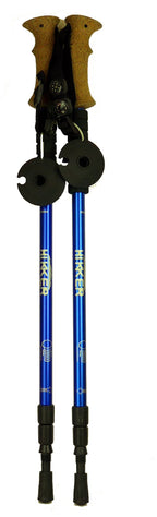 Hikker Hp-5 Anti-Shock Hiking Pole, 2-Pack, Anti Shock Hiking/Walking/Trekking Trail Poles - 1 Pair With Compass & Thermometer