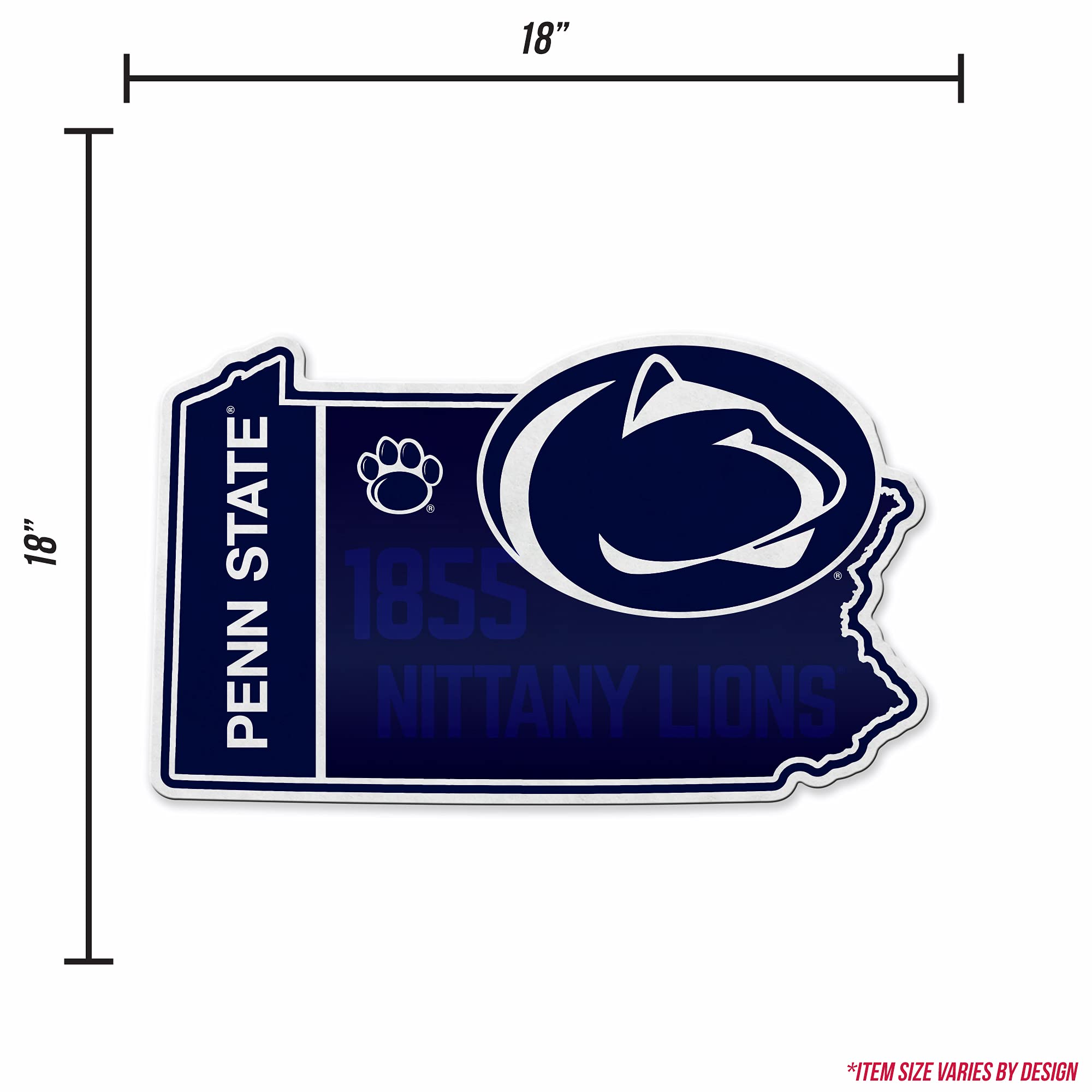 Rico Industries Ncaa Penn State Nittany Lions State Shape Shape Cut Pennant - Home And Living Room D  Cor - Soft Felt Ez To Hang