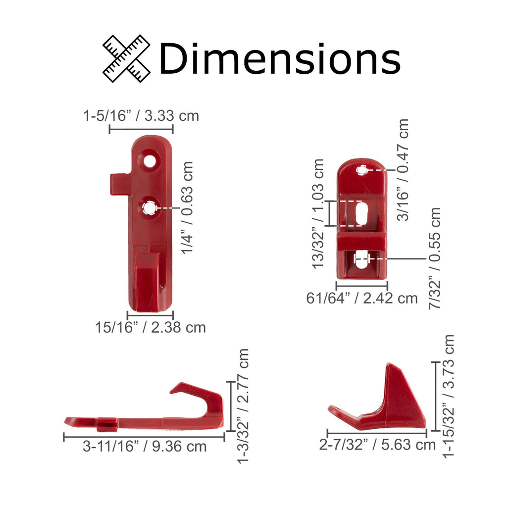 Alveytech Plastic Hook & Latch Set For Gotrax Scooter - Compatible With Gotrax Gxl V2, Xr, Ultra - Electric Scooter Clip - Red A