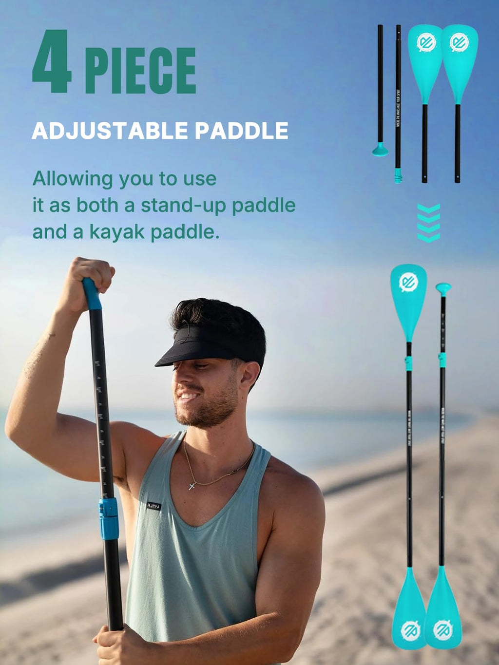 Niphean Paddle Board with Seat, 106 Paddleboard Inflatable Paddle Board with Seat Anti-Slip EVA Deck, Inflatable Paddle Boards f