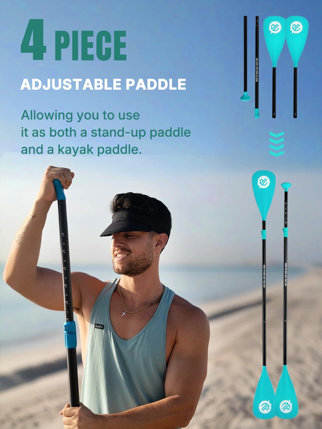 Niphean Paddle Board with Seat, 106 Paddleboard Inflatable Paddle Board with Seat Anti-Slip EVA Deck, Inflatable Paddle Boards f