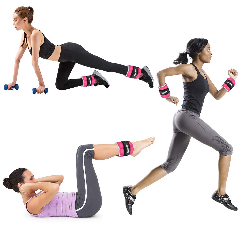 Henkelion Adjustable Wrist/Ankle Weights 1 Pair 6 Lbs For Women Men Kids, Strength Training Set For Gym, Fitness Workout, Runnin