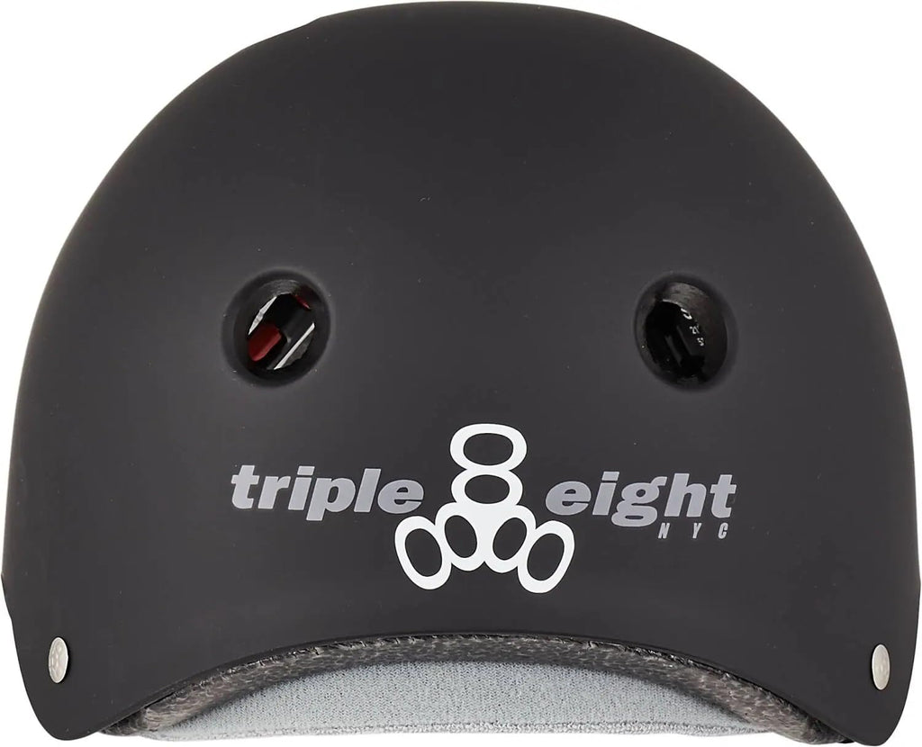Triple Eight The Certified Sweatsaver Helmet For Skateboarding, Bmx, And Roller Skating, Black Rubber, X-Small / Small