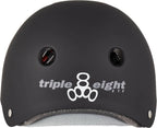 Triple Eight The Certified Sweatsaver Helmet For Skateboarding, Bmx, And Roller Skating, Black Rubber, X-Small / Small