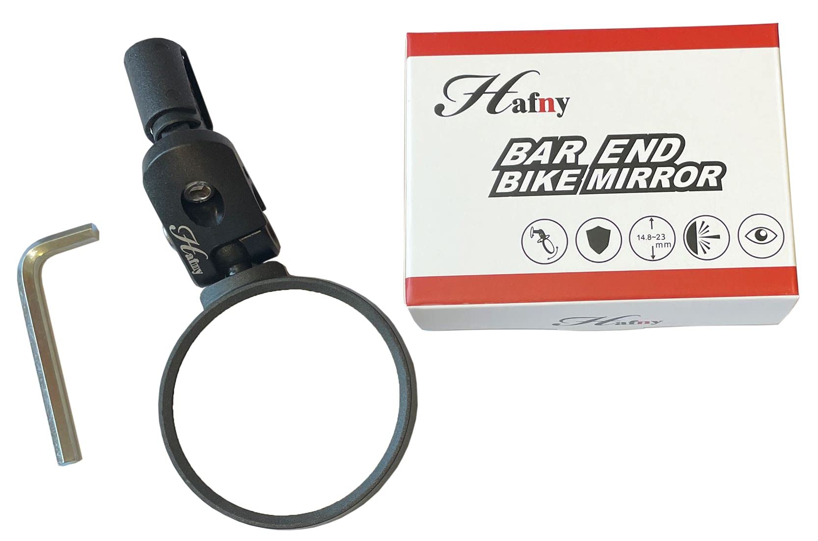 Hafny Bar End Bike Mirror, Stainless Steel Lens Bicycle Mirror, Safe Adjustable Rearview Mirror, Cycle Mirror, E-Bike Mirror, Hf