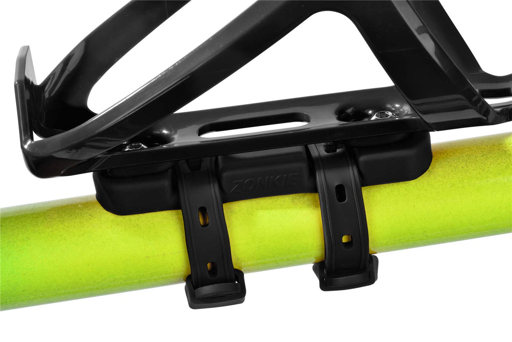 Zonkie Bicycle Bottle Cages, Plastic Bike Bottle Holder With Cage Mounting Base (Black)