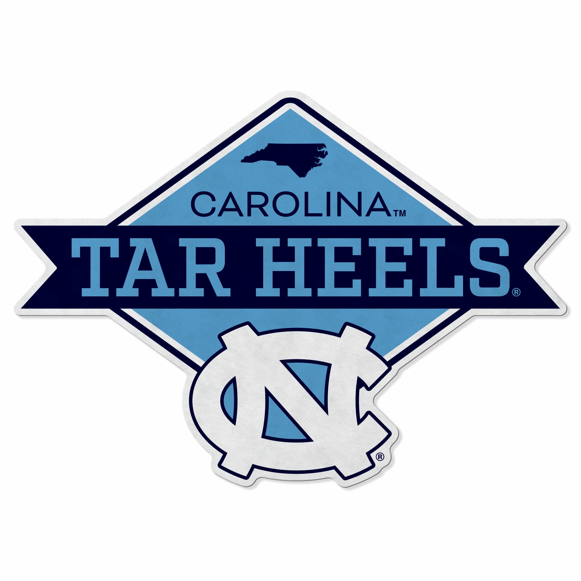 Rico Industries Ncaa North Carolina Tar Heels Diamond Shape Cut Pennant - Home And Living Room D  Cor - Soft Felt Ez To Hang