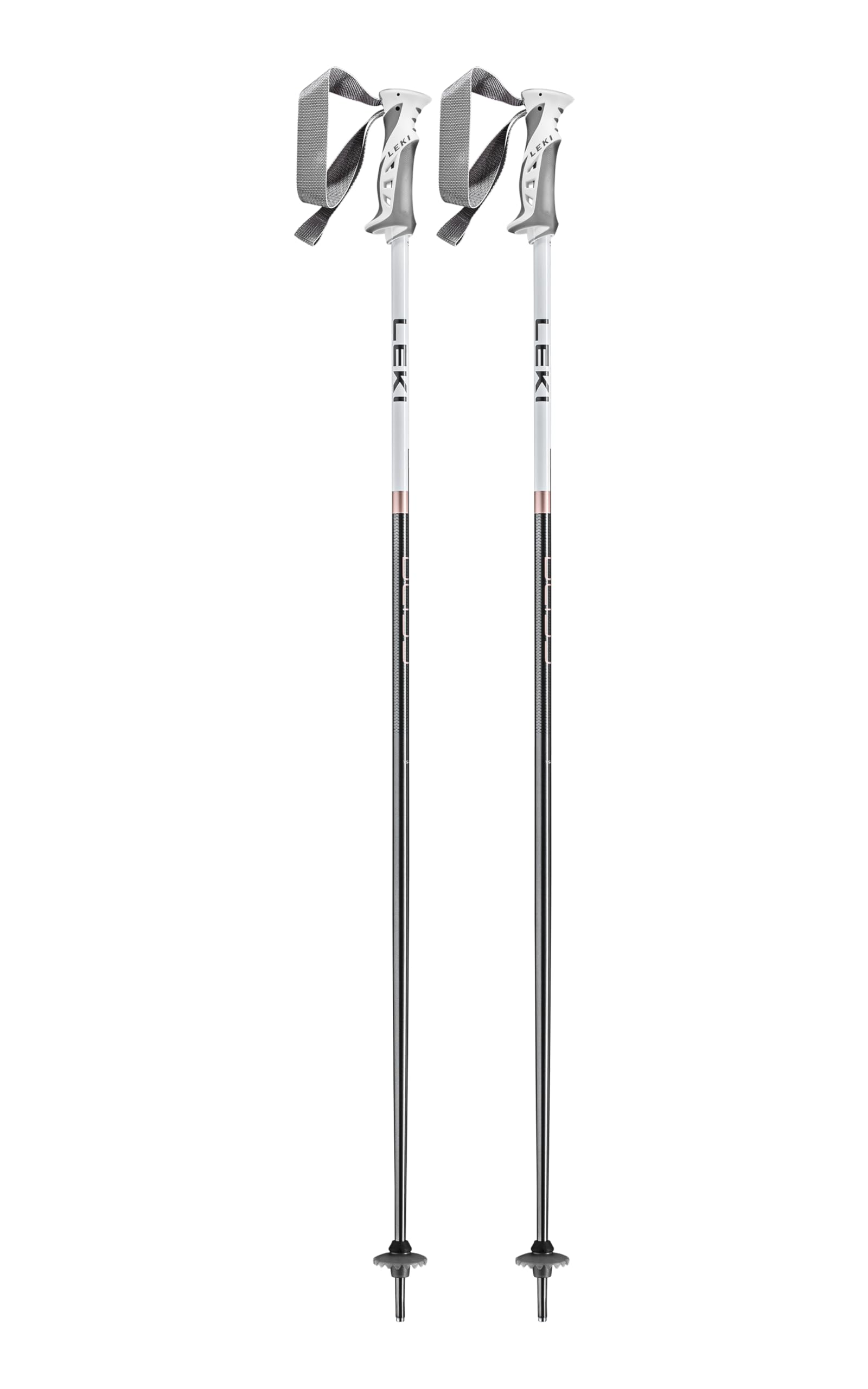 LEKI Womens Bliss Lightweight Aluminum Ski Poles for Alpine Skiing - Gunmetal-White-Rosegold - 110 cm