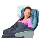 Cloudz Cozy Compact Airplane Travel Blanket For Your Flight, Car, Camping, Home Or Comforting Warmth Anywhere! - Light Blue