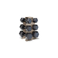 CAP 100 lb Dumbbell Set with Rack, Rubber Coated Hex Free Weight Set, Compact Vertical Storage, for Strength Training & Home Gym