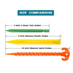 Hikemax 10 Pack Plastic Tent Stakes - 9 Inch Heavy Duty Beach Tent Pegs Canopy Stakes - Essential Gear For Camping, Backpacking,