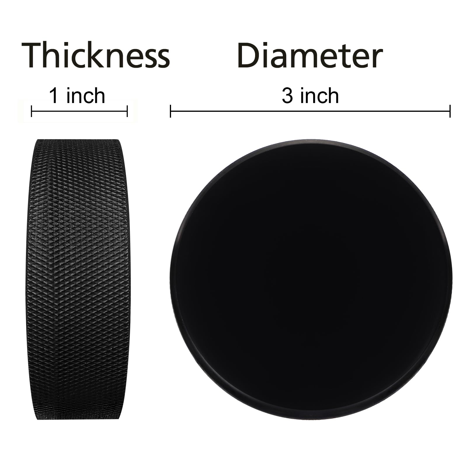 Faswin 18 Pack Ice Hockey Pucks With 3 Reusable Mesh Bag, Official Regulation, Diameter 3'', Thickness 1'', 6Oz, Black