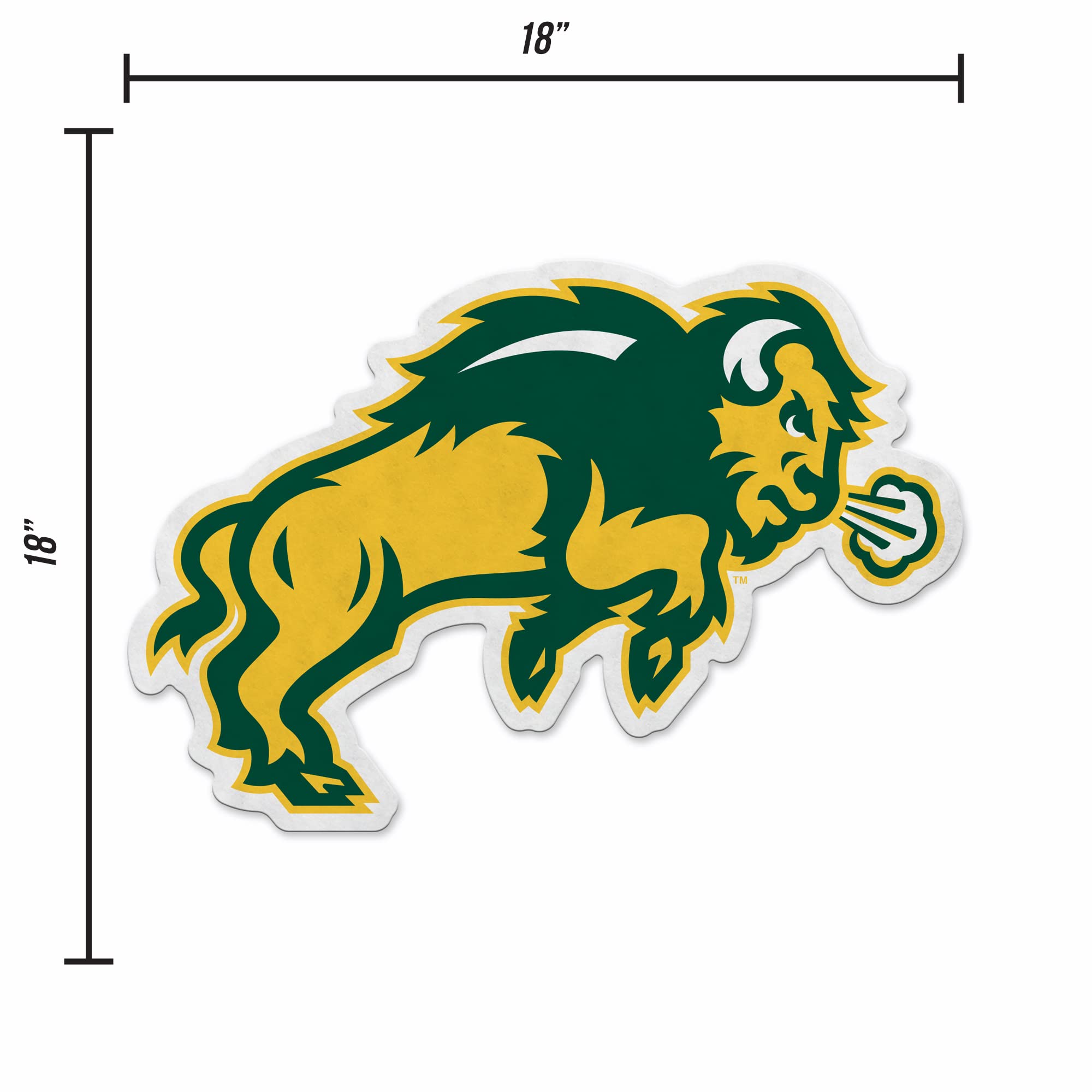 Rico Industries Ncaa North Dakota State Bisons Mascot Shape Cut Pennant - Home And Living Room D  Cor - Soft Felt Ez To Hang