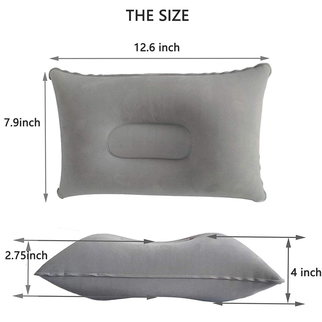 Dogxiong 3 Pack Ultralight Inflatable Pillow Small Squared Flocked Fabric Air Pillow For Hiking,Camping,Traveling,Napping,Desk R