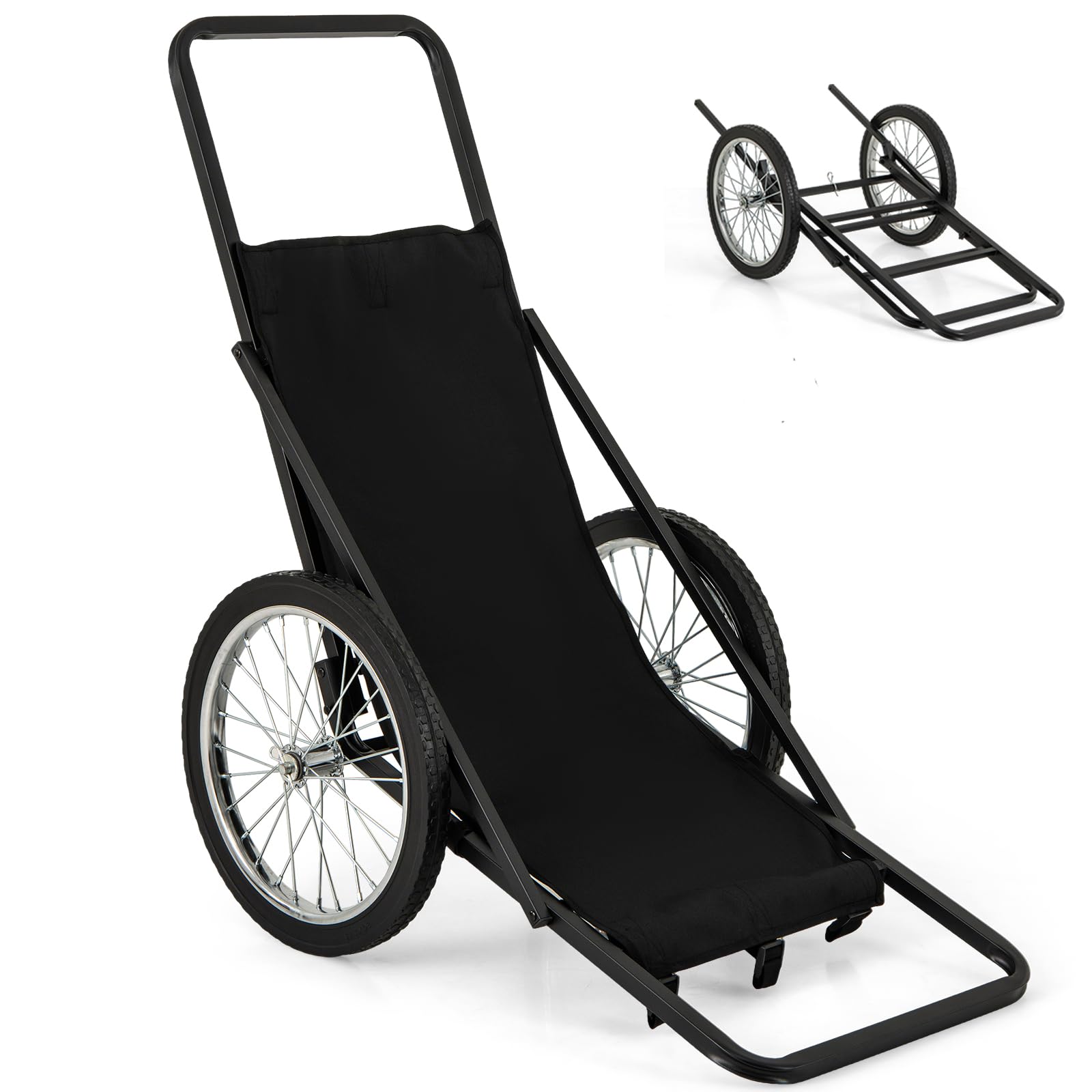 Gymax Deer Cart, 550 Lbs Folding Game Carts With Polyester Liner, 20 Big Wheels, All-Terrain Heavy-Duty Deer Cart Game Hauler Fo