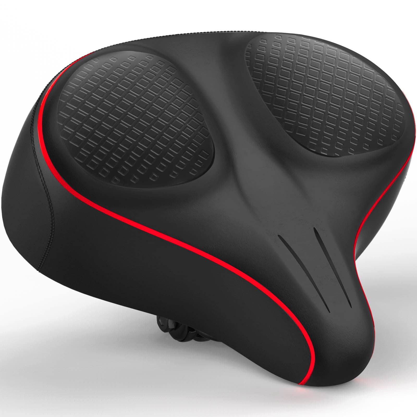 Xmifer Oversized Bike Seat - Comfortable Bicycle Saddle, Middle Groove Design, 2.95'' Thick Memory Foam, Universal Fit Indoor Ou