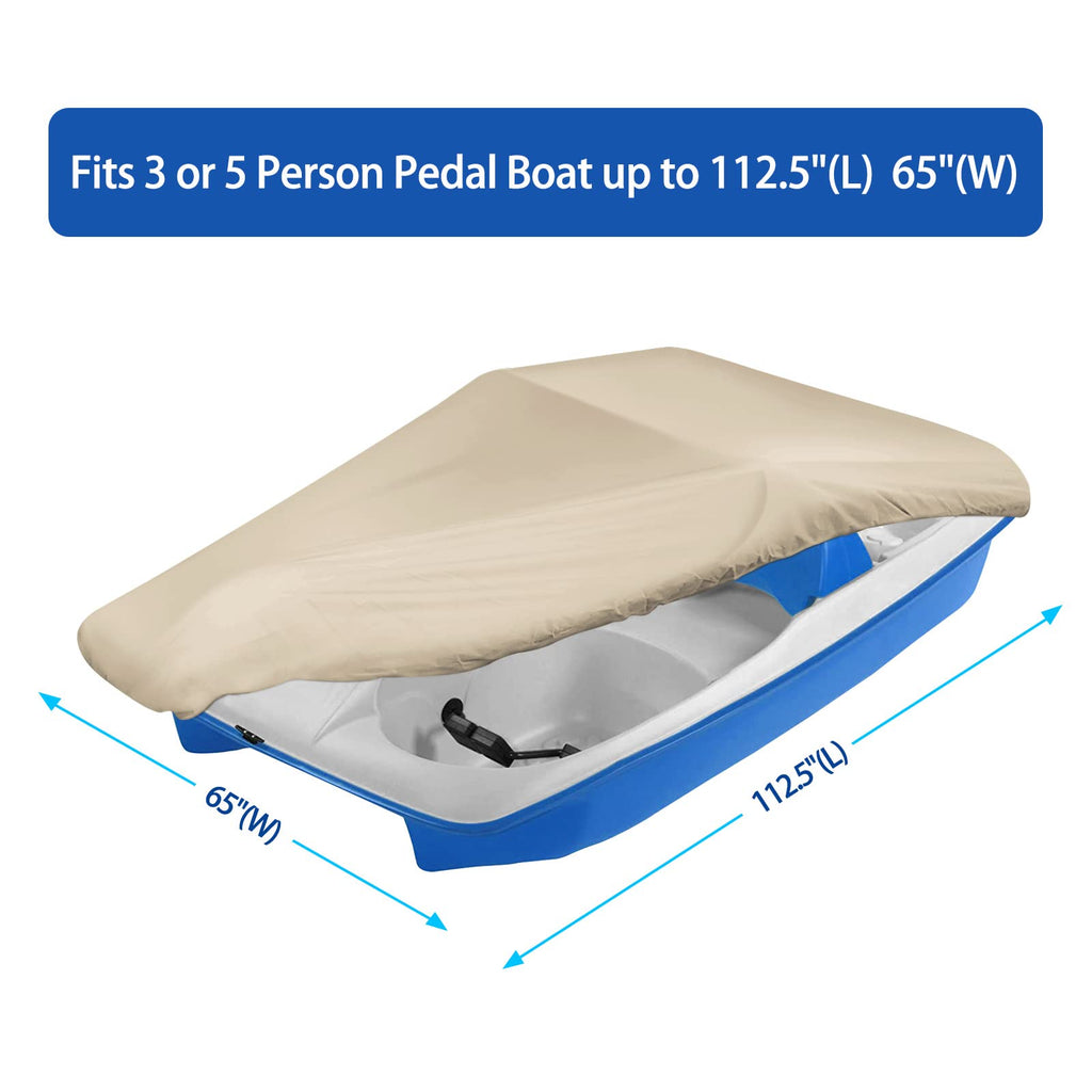 Icover Pedal Boat Cover, Fits 3 Or 5 Person Paddle Boat Water Proof Heavy Duty Boat Cover, Sand