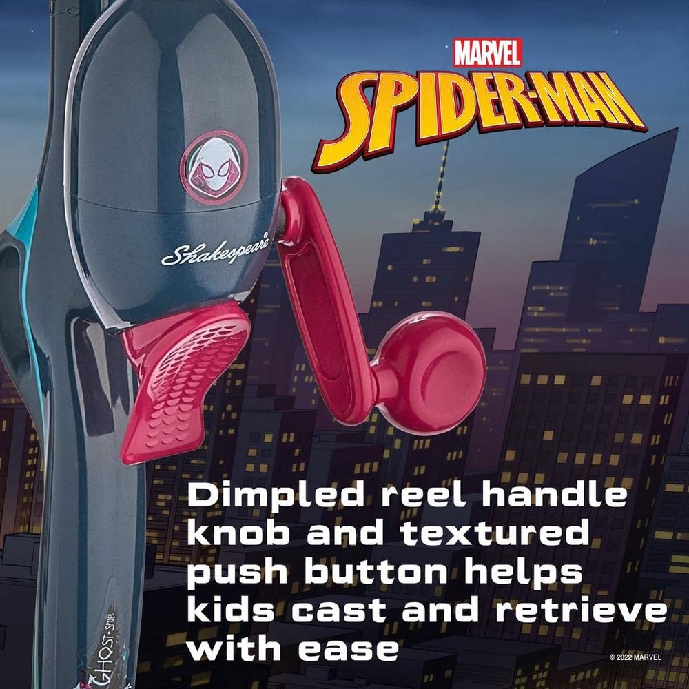 Shakespeare Marvel Ghost Spider Childrens Fishing Beginner Kit