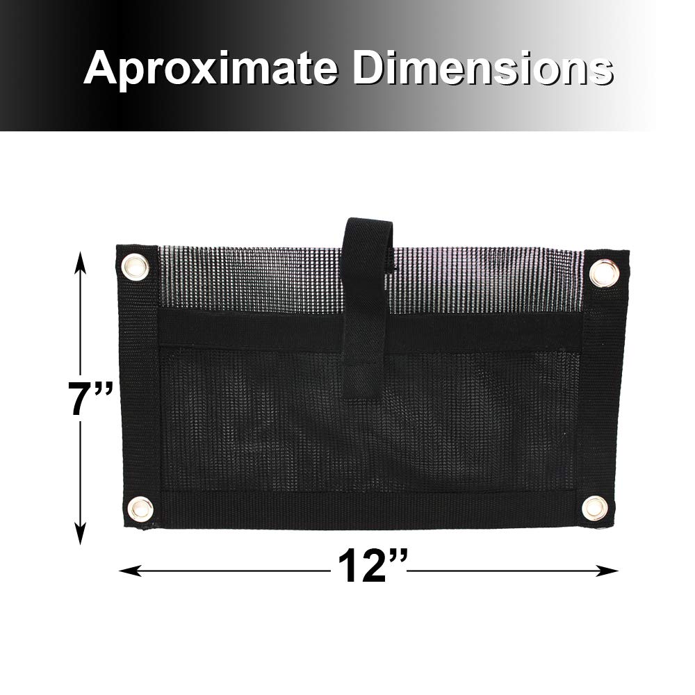 Jezero Multi-Use Durable Accessory/Auxiliary Mesh Pouch For Use In Kayaking, Boating, Vehicle And Much More, 12-Inches X 7-Inche