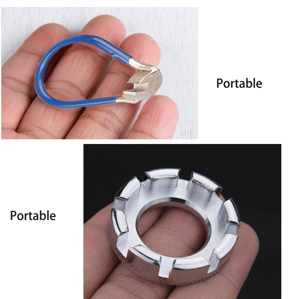 Letusport Bike Spoke Adjustment Wrench Bicycle Rim Truing Tool Set Of 2 (Silver And Blue)