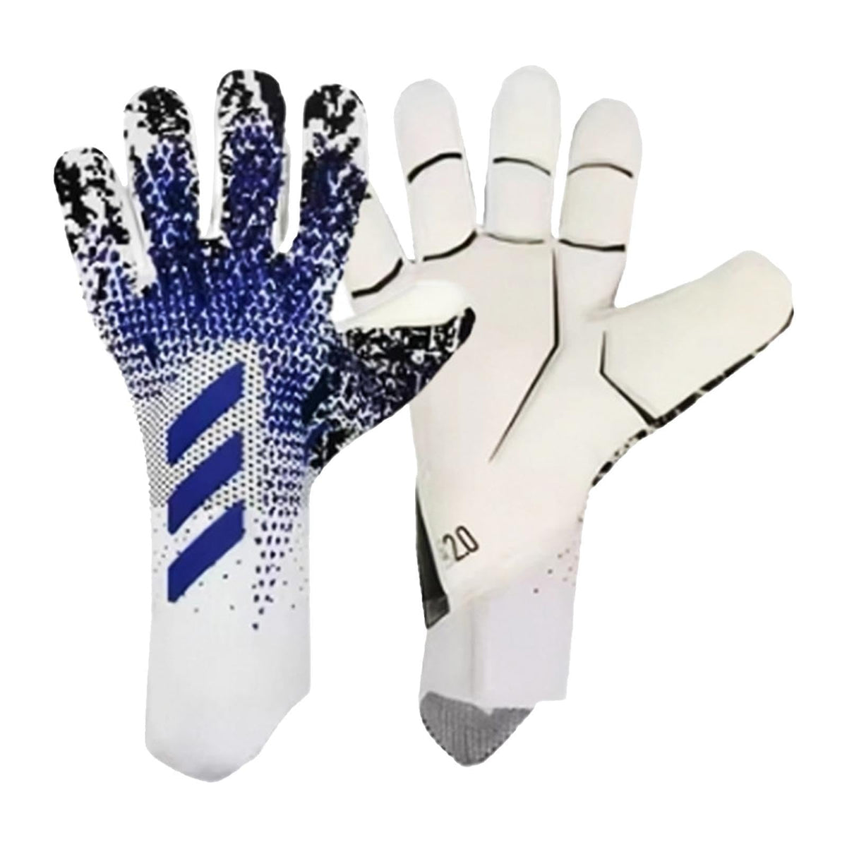 Ujeavette Soccer Goalkeeper Gloves Anti Slip Hand Protector For Outdoor Games Supplies Size 8 Blue And Black