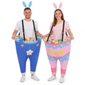 PullCrease 2 Sets Easter Granny Pants Outdoor Games, Giant Granny Cute Pants with Egg Balls & Bunny Ear Headbands, Funny Spring 