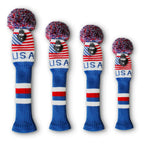 Scott Edward Knit Patriotic Golf Club Covers Set Of 4 Usa Flag Driver Cover*1 Fairway Cover*2 Hybrid/Ut Cover*1 A Nice Addition