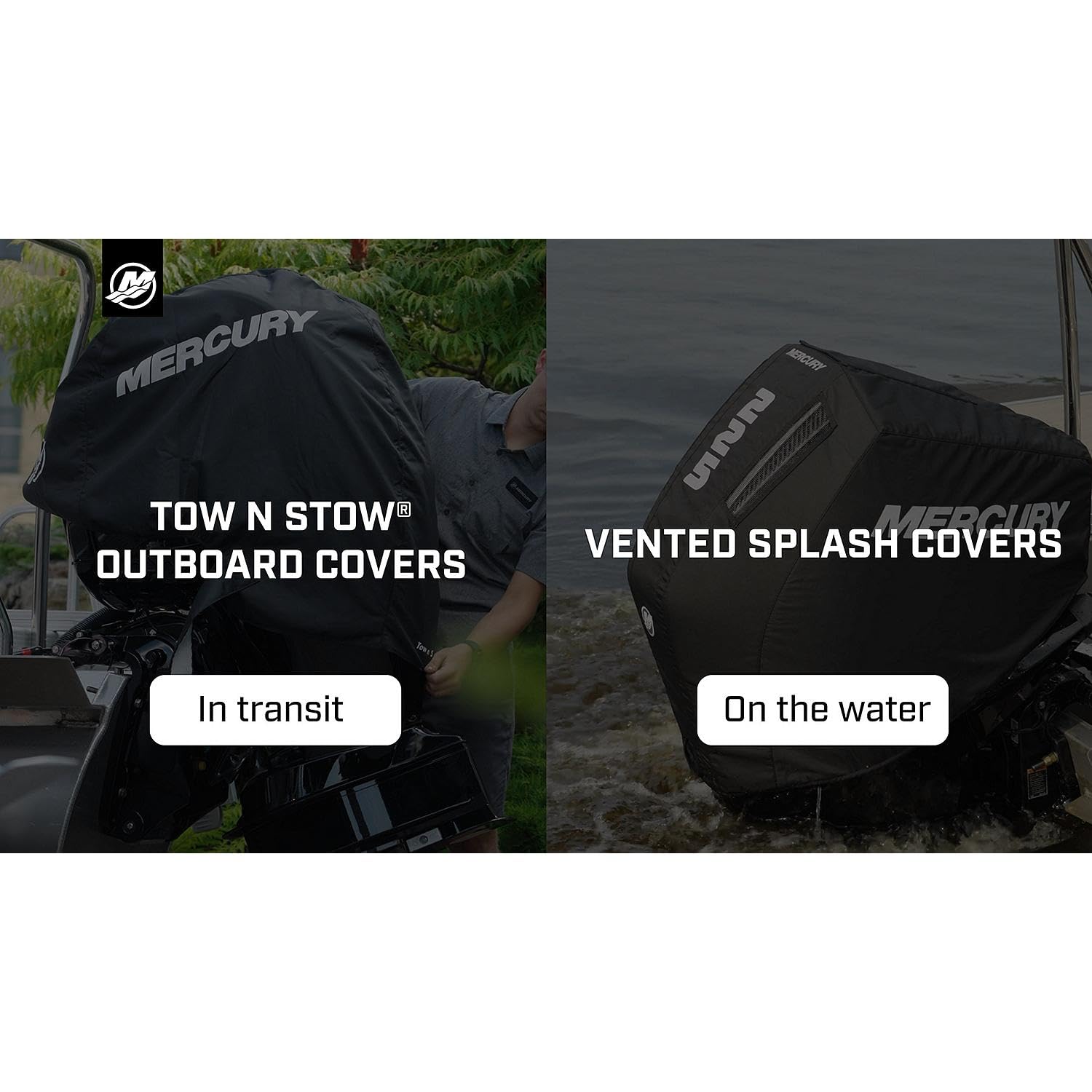Mercury 8M0228521 4.6L V8 250Hp Outboard Vented Splash Cover, White