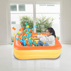 Hiwena Inflatable Kiddie Pool, 45'' X 35'' X 14'' Orange Kids Swimming Pool Summer Water Fun Bathtub With Inflatable Soft Floor
