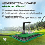 Winner Spirit Real Swing 300 Golf Swing & Hitting Trainer, True Impact, Checking Path After Swing Practice Mat Groover Training