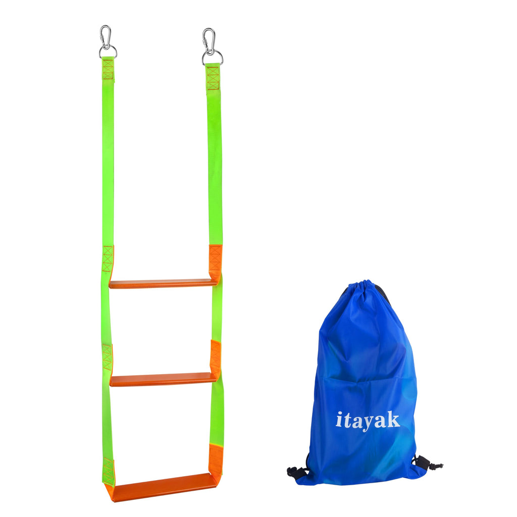 Boat Rope Ladder, 3 Step Heavy Duty Climbing Boat Ladder For Inflatable Boats, Fishing Boats, Sailboats, Kayaks, Tree Houses, An