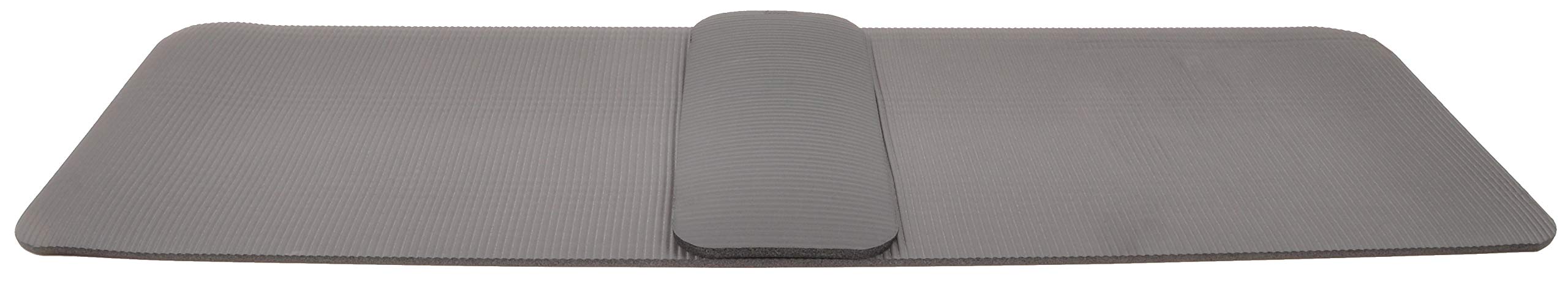 Balancefrom All Purpose 1/2-Inch Extra Thick High Density Anti-Tear Exercise Yoga Mat And Knee Pad With Carrying Strap, Gray