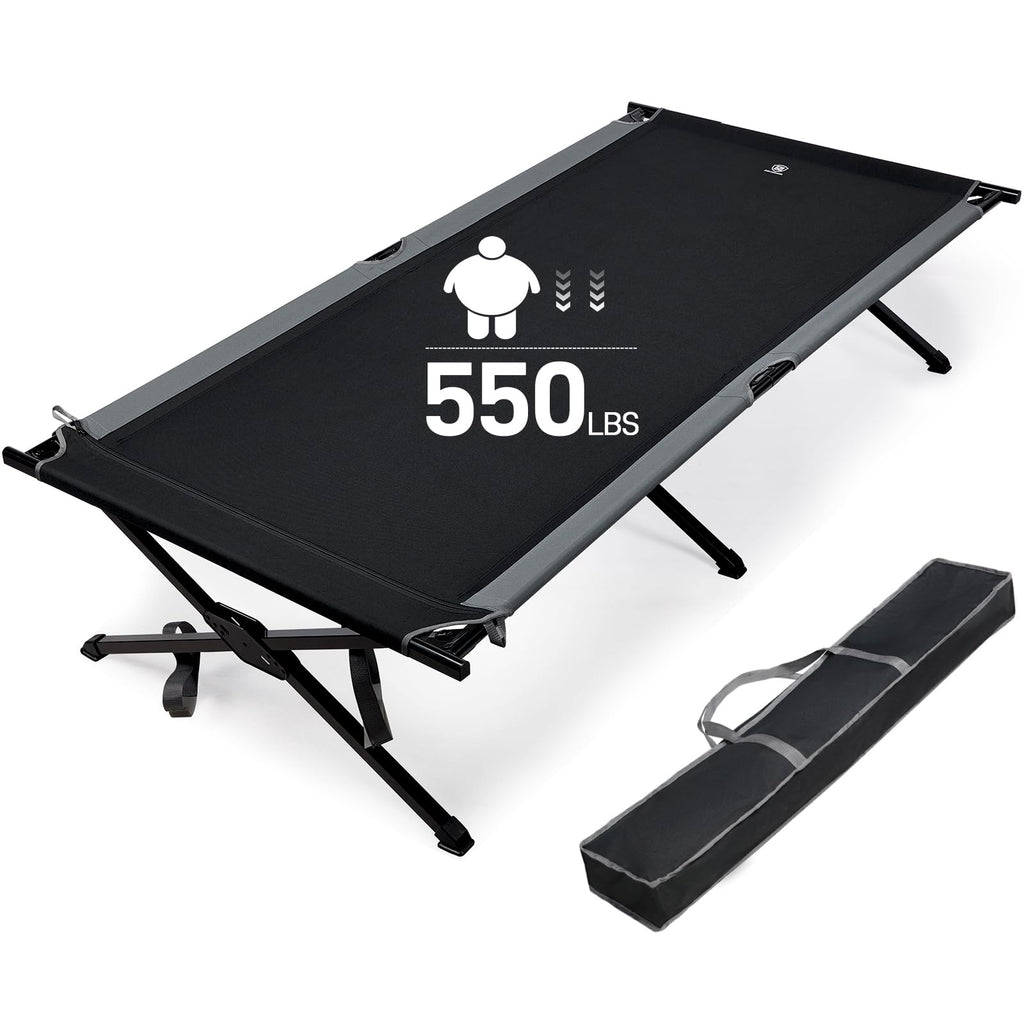 Ever Advanced Oversized Camping Cot For Adults With Zipper Xl Large Sleeping Cots 41'' Wide Heavy Duty Bed Supports Up To 550 Lb