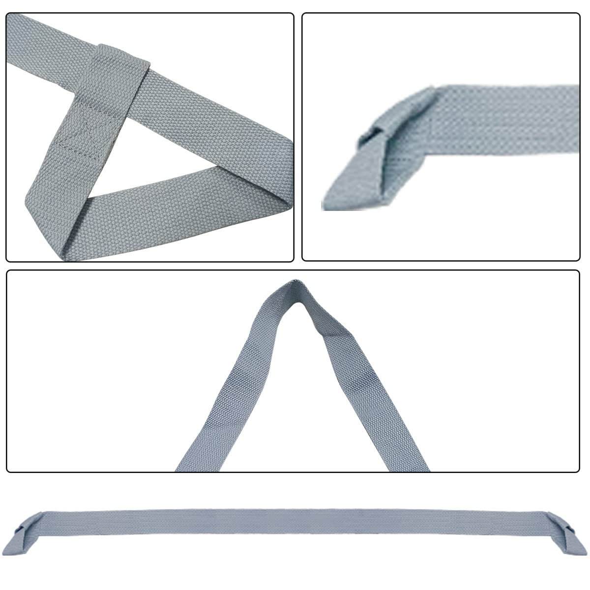 Tenalleys 1Pcs Grey Adjustable Yoga Mat Strap Multi-Purpose Straps Easy-Cinch Yoga Mat Sling For Carrying Training Equipment, 62
