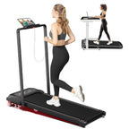 Subsun 2 In 1 Folding Treadmill, Walking Pad With Handle Bar, Under Desk Treadmill With 265 Lbs Capacity For Office, Remote Cont