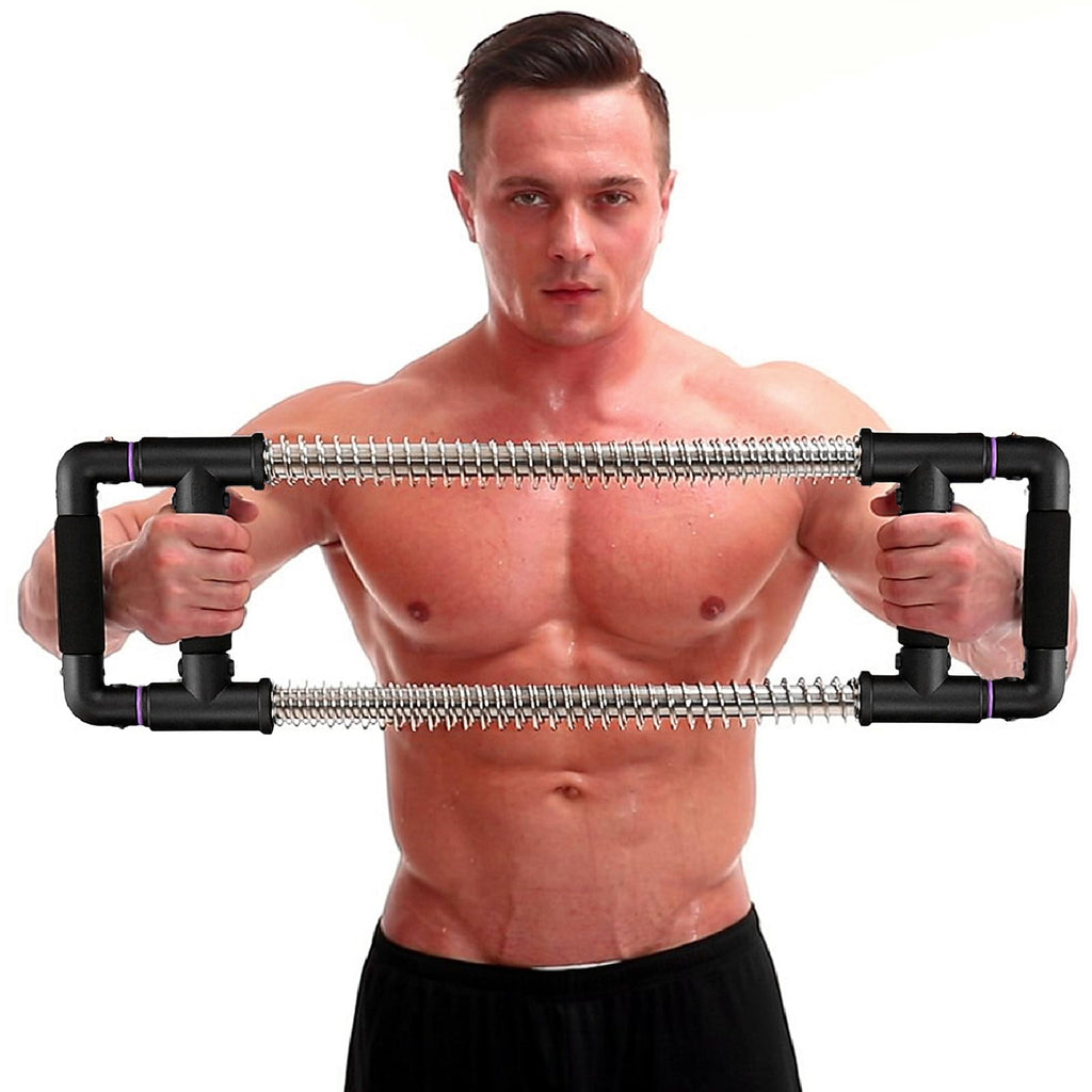Gofitness Push Down Bar Machine - Chest Expander At Home Workout Equipment, Arm Exerciser - Portable Spring Resistance Exercise 