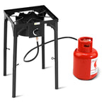 Gymax Camping Stove, Single Burner Propane Camp Stove W/Adjustable Legs, 100,000-Btu Output, 20 Psi Regulator & Csa Certificatio