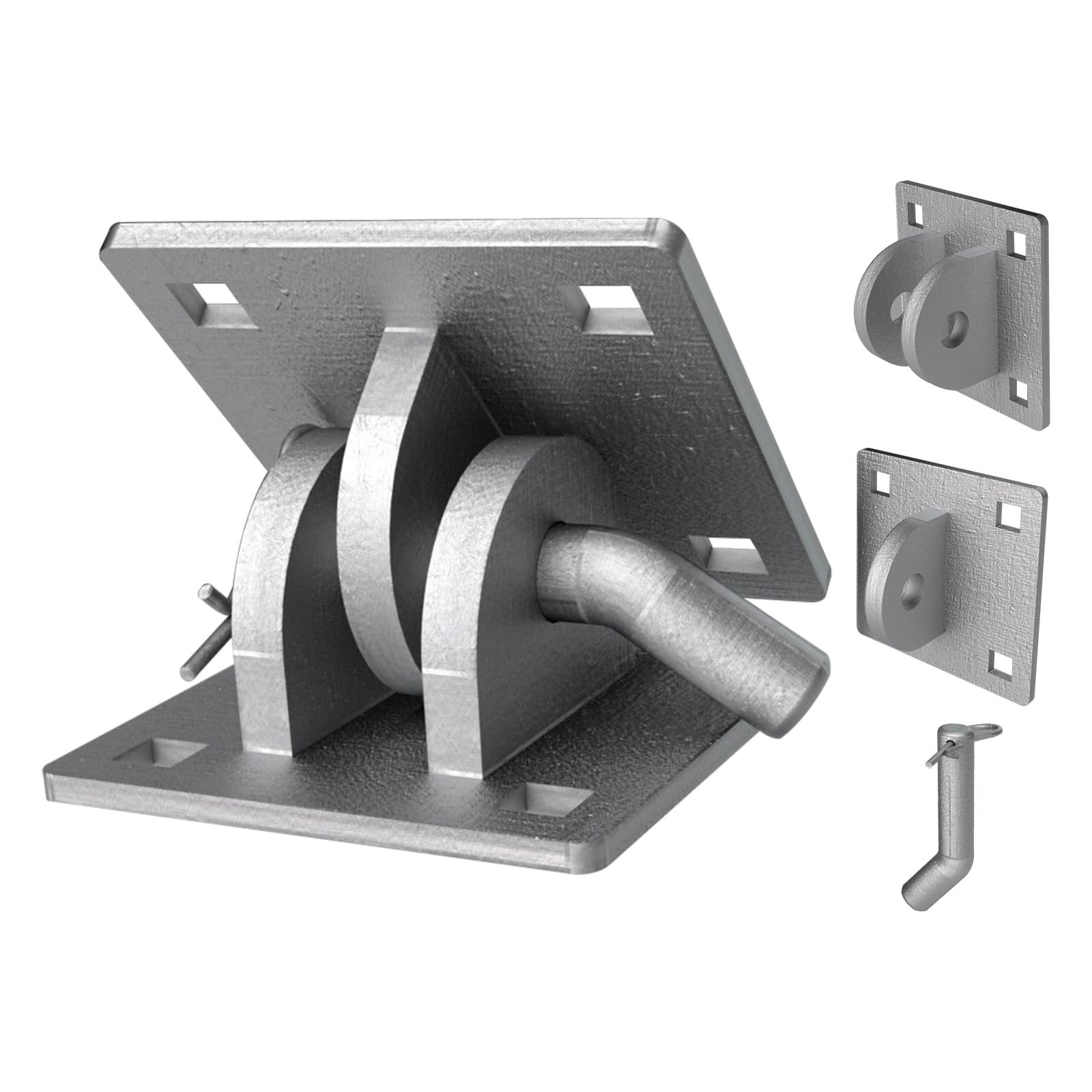 Floating Dock Galvanized Steel Hinge, Stationary Dock Hinge, Heavy Duty Boat Dock Connector with 1/2 Holes, Thickness 6mm, Ideal