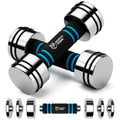 Hand Weight Set Of 2 For Women 5Lb Pair (3Lb/4Lb/5Lb) Adjustable Dumbbells With Foam Handles Chrome Home Exercise Gym Workout (S