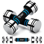 Hand Weight Set Of 2 For Women 5Lb Pair (3Lb/4Lb/5Lb) Adjustable Dumbbells With Foam Handles Chrome Home Exercise Gym Workout (S