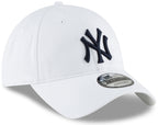 New Era Mlb Core Classic 9Twenty Adjustable Hat Cap One Size Fits All (New York Yankees White)