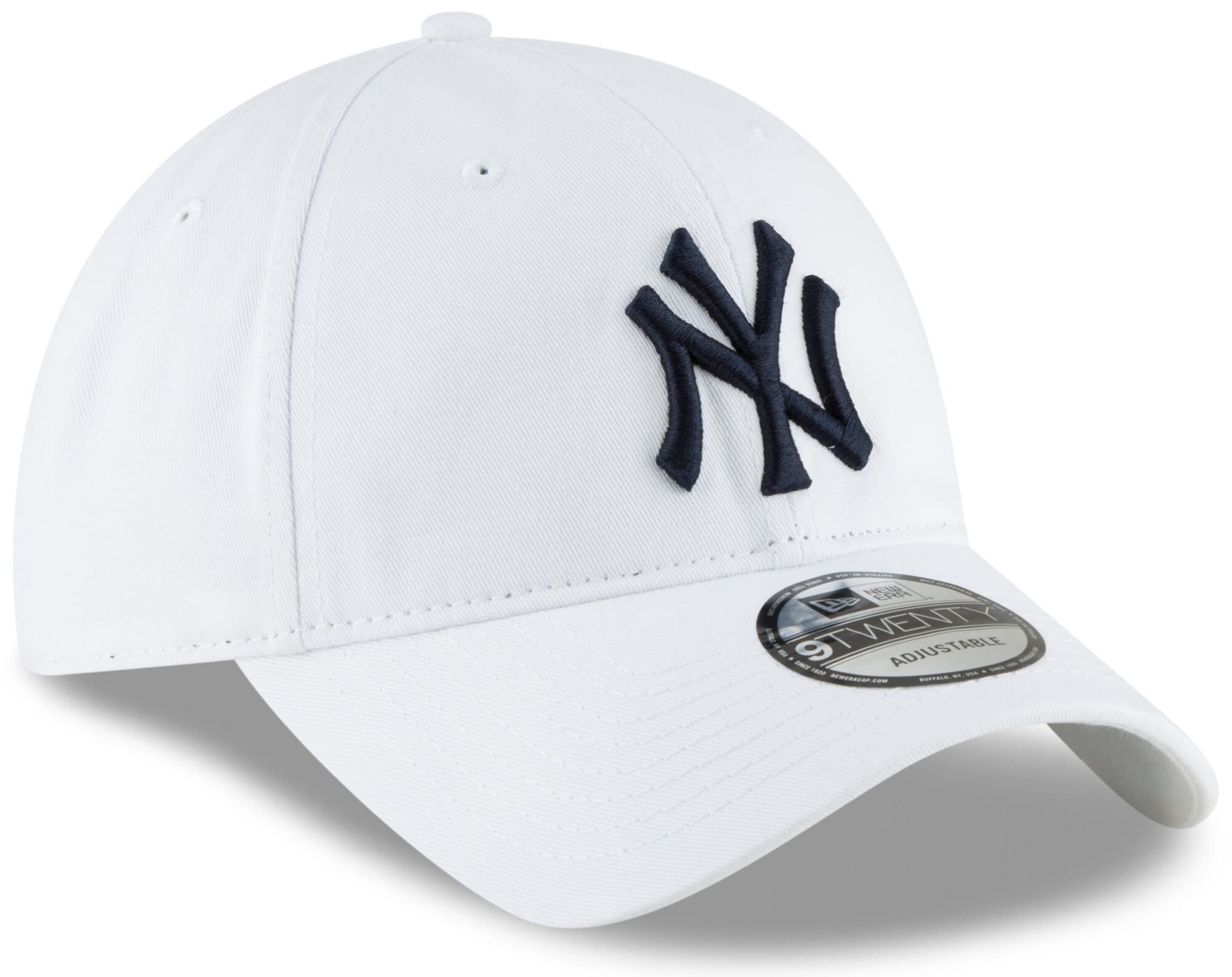 New Era Mlb Core Classic 9Twenty Adjustable Hat Cap One Size Fits All (New York Yankees White)