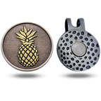 Full Metal Markers Pineapple Unique Magnetic Metal Golf Ball Marker Accessory With Hat Clip For Men And Women (1 Ball Marker + 1