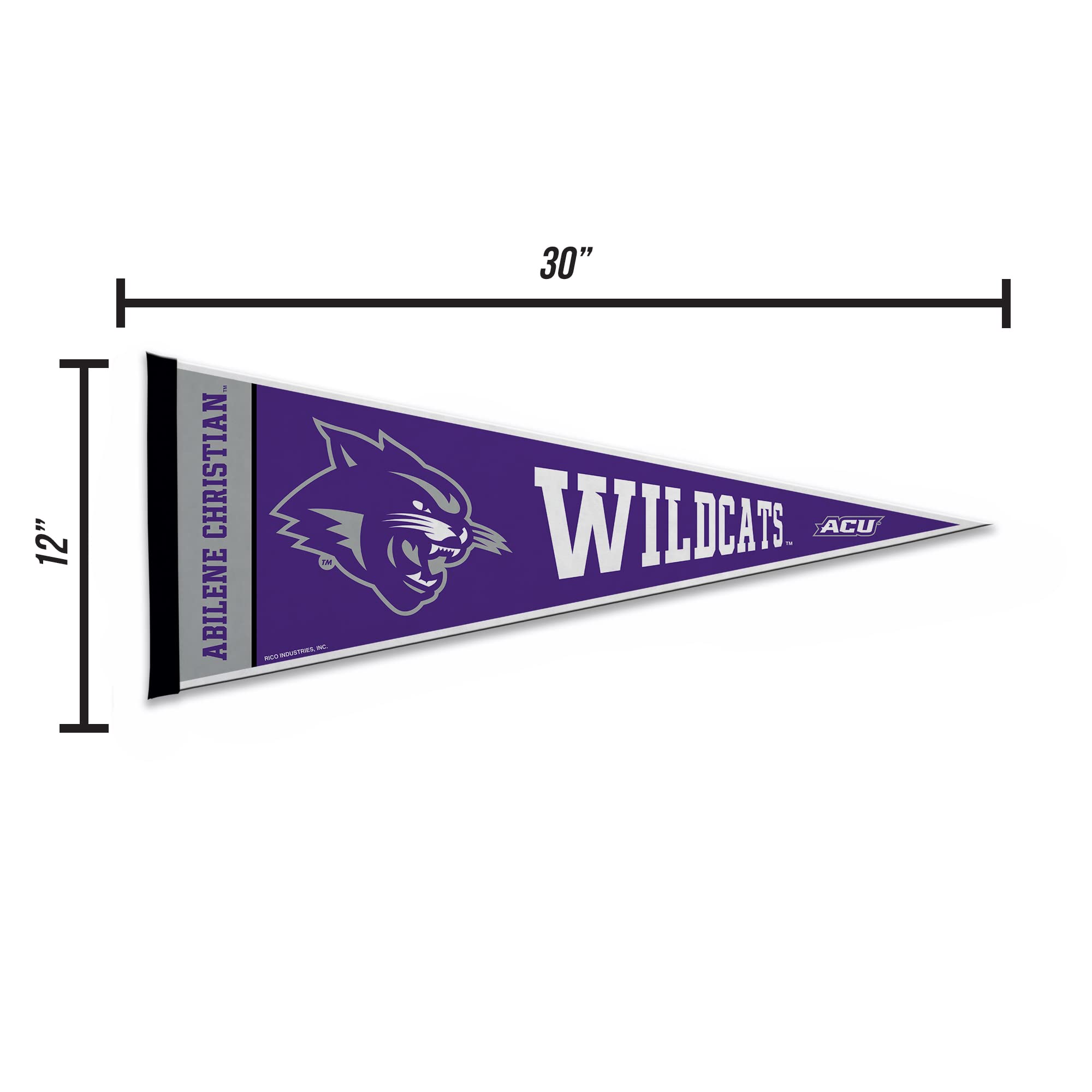 Rico Industries Ncaa Abilene Christian Wildcats Exclusive 12'' X 30'' Felt Wall D  Cor Pennant - Great For Home/Bed Room/Man Cav