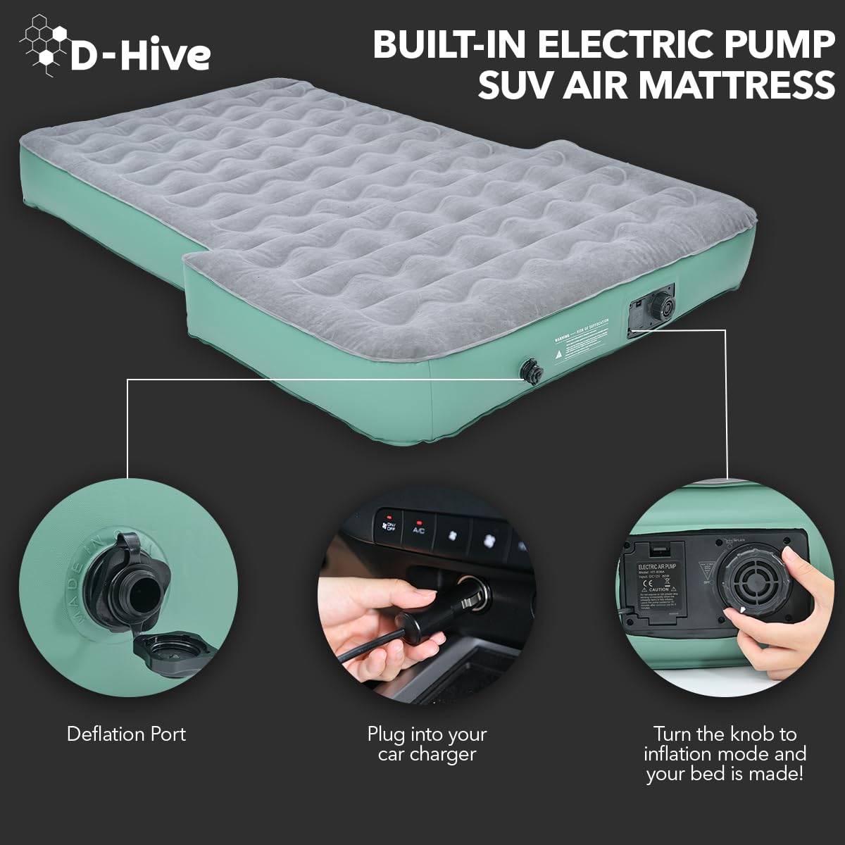 D-Hive Suv Air Mattress, Ultra-Thick Material Extra-High Car Air Mattress, Suv Mattress For Toyota 4Runner, Jeep Wrangler Air Ma