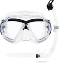 Cressi Big Eyes & Seal Dry Mask & Snorkel Kits, Clear/Black