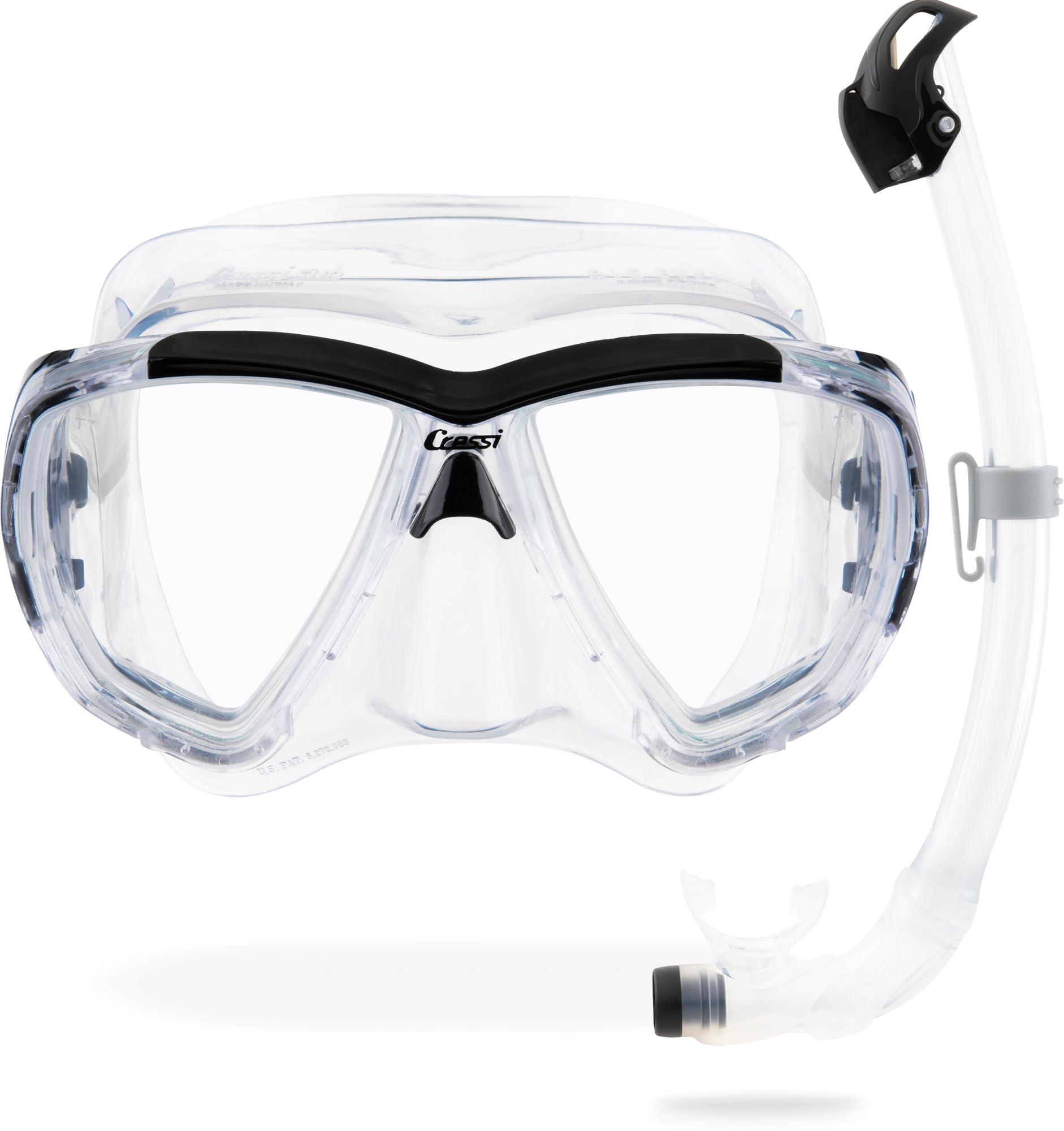 Cressi Big Eyes & Seal Dry Mask & Snorkel Kits, Clear/Black