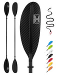 OCEANBROAD Adjustable Carbon Fiber Kayak Paddle 86in/220cm to 94in/240cm Kayaking Oar with Paddle Leash 1 Paddle, 3K Carbon Prin