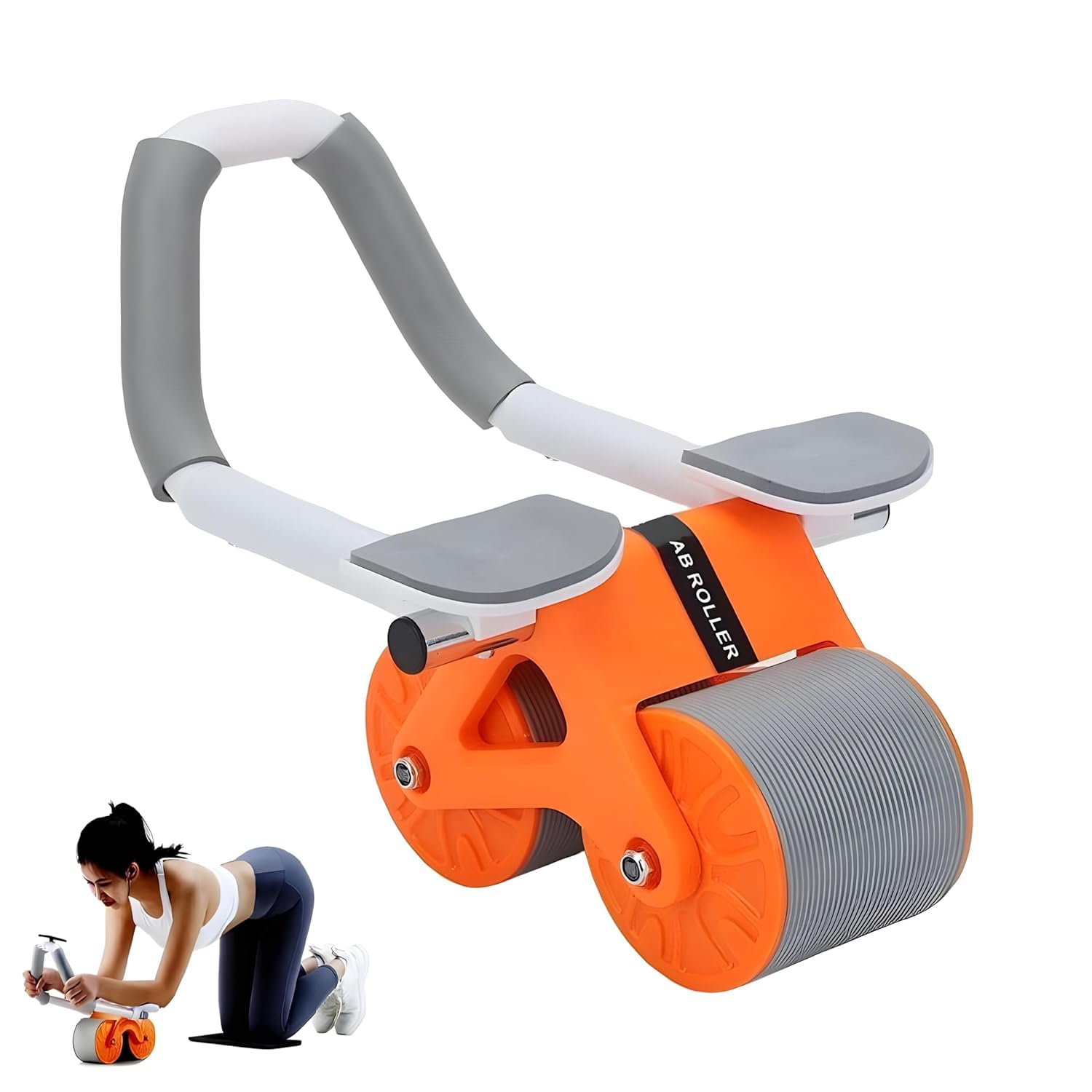 Dweezhet New Ab Roller Wheel Exercise with Elbow Support, Automatic Rebound Abdominal Double Wheel,Ab Roller Equipment for Core 